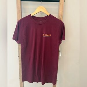 O'Neill Men's NWT Wax & Wane Maroon Crew T-Shirt S